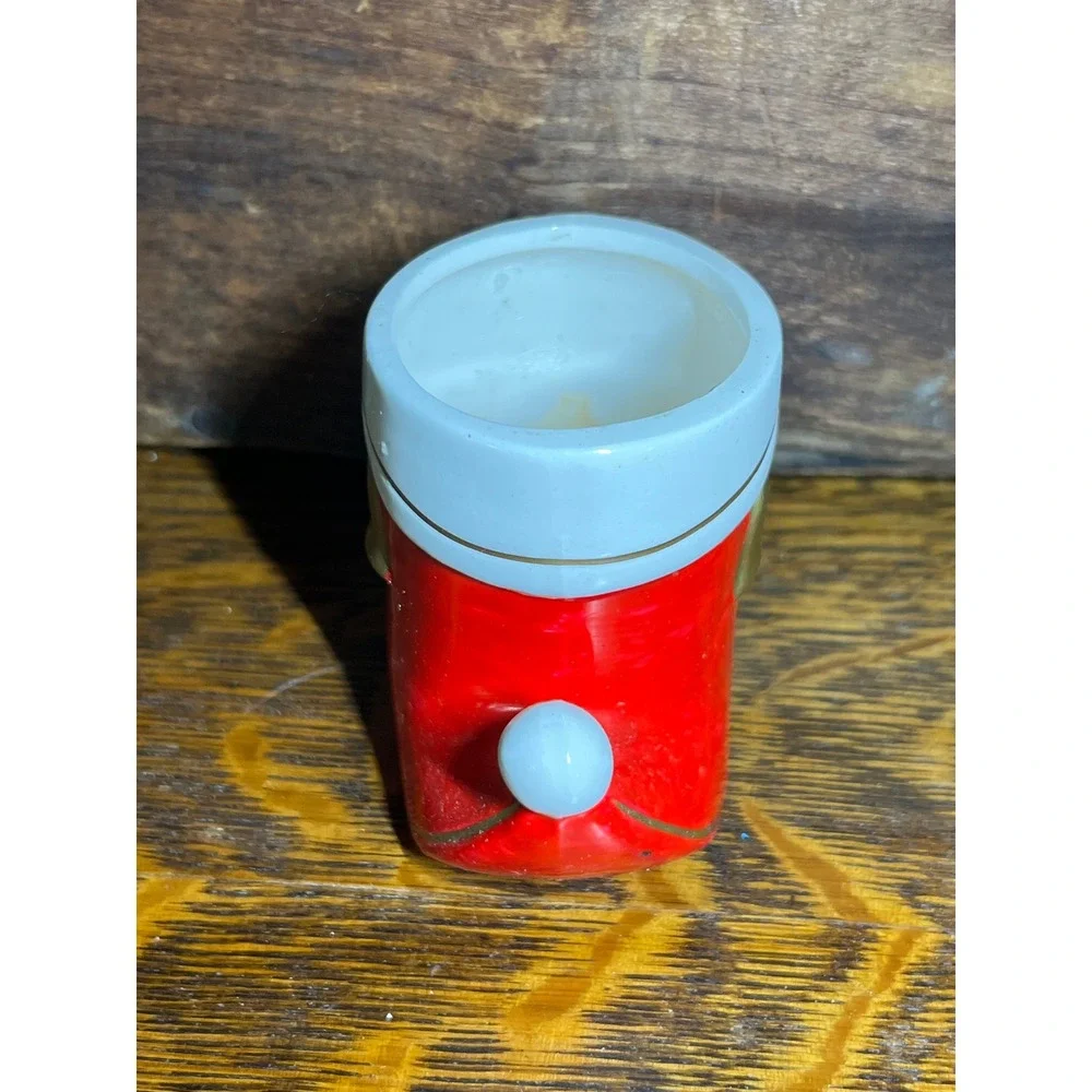 VTG Colonial Candle Santa Boot Ceramic Christmas Holiday Decor Red Gold Japan